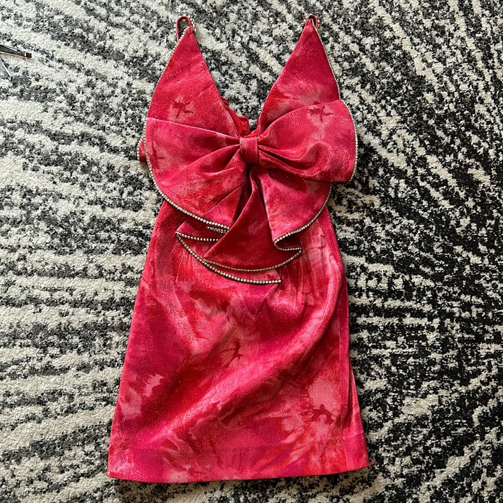 Area NYC Crystal Bow Dress